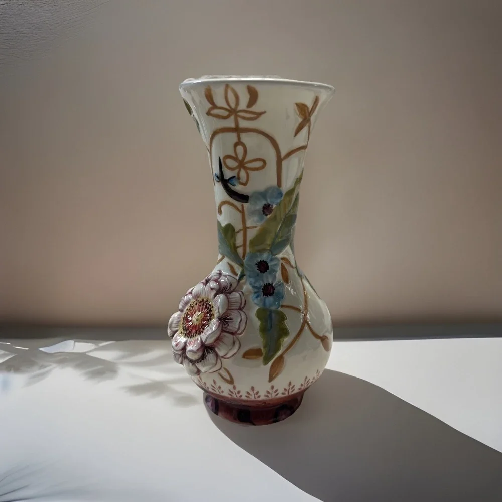 Tracy Potter Hand‎ Painted Floral Bud Vase